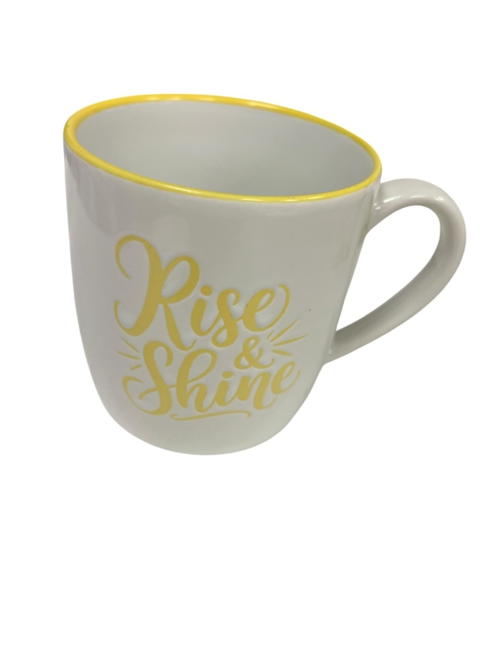 Rise & Shine Yellow Accent Ceramic Coffee Mug